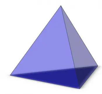 Pirámide triangular: volumen, caras, vértices y aristas